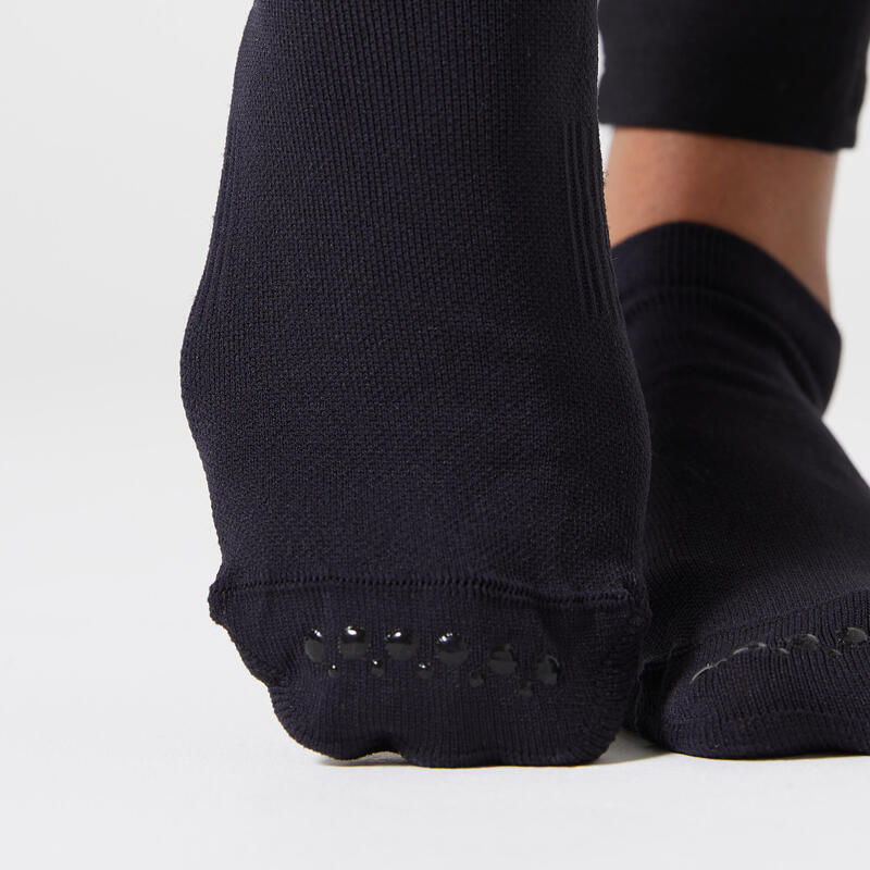 Chaussettes antidérapantes Fitness Femme - 500 Noir