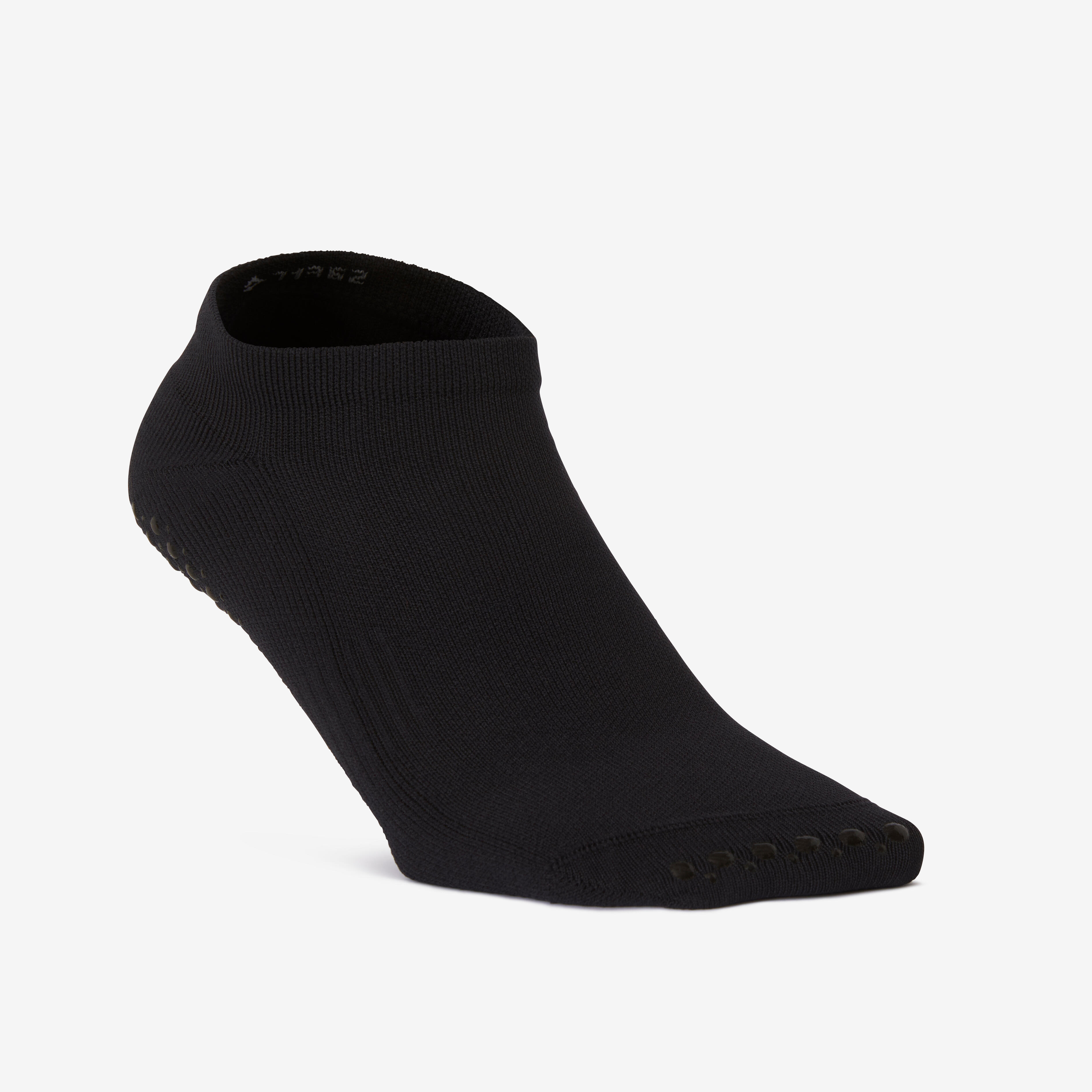 chaussettes antidérapantes fitness femme - 500 noir - domyos