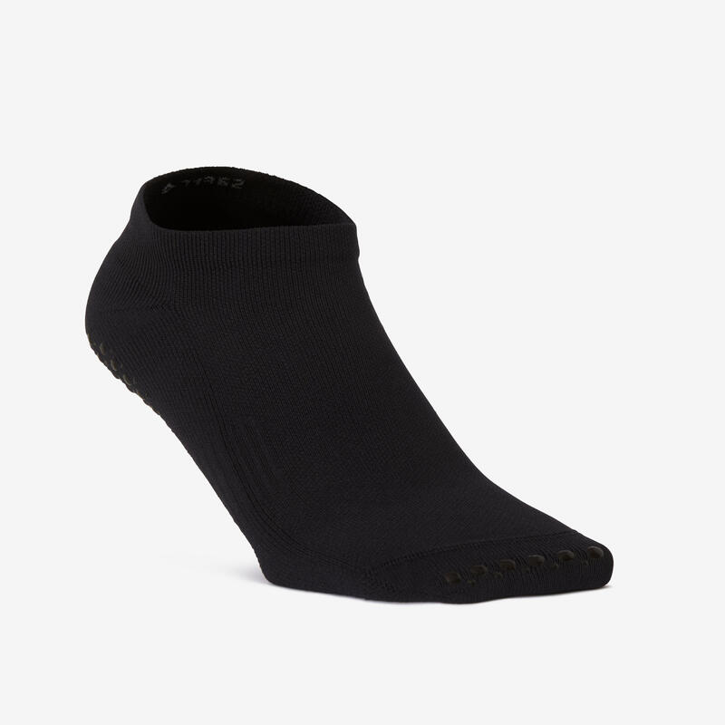 Chaussettes antidérapantes Fitness Femme - 500 Noir