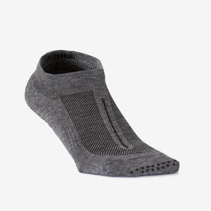 Calcetines Fitness 500 Mujer Gris Antideslizantes