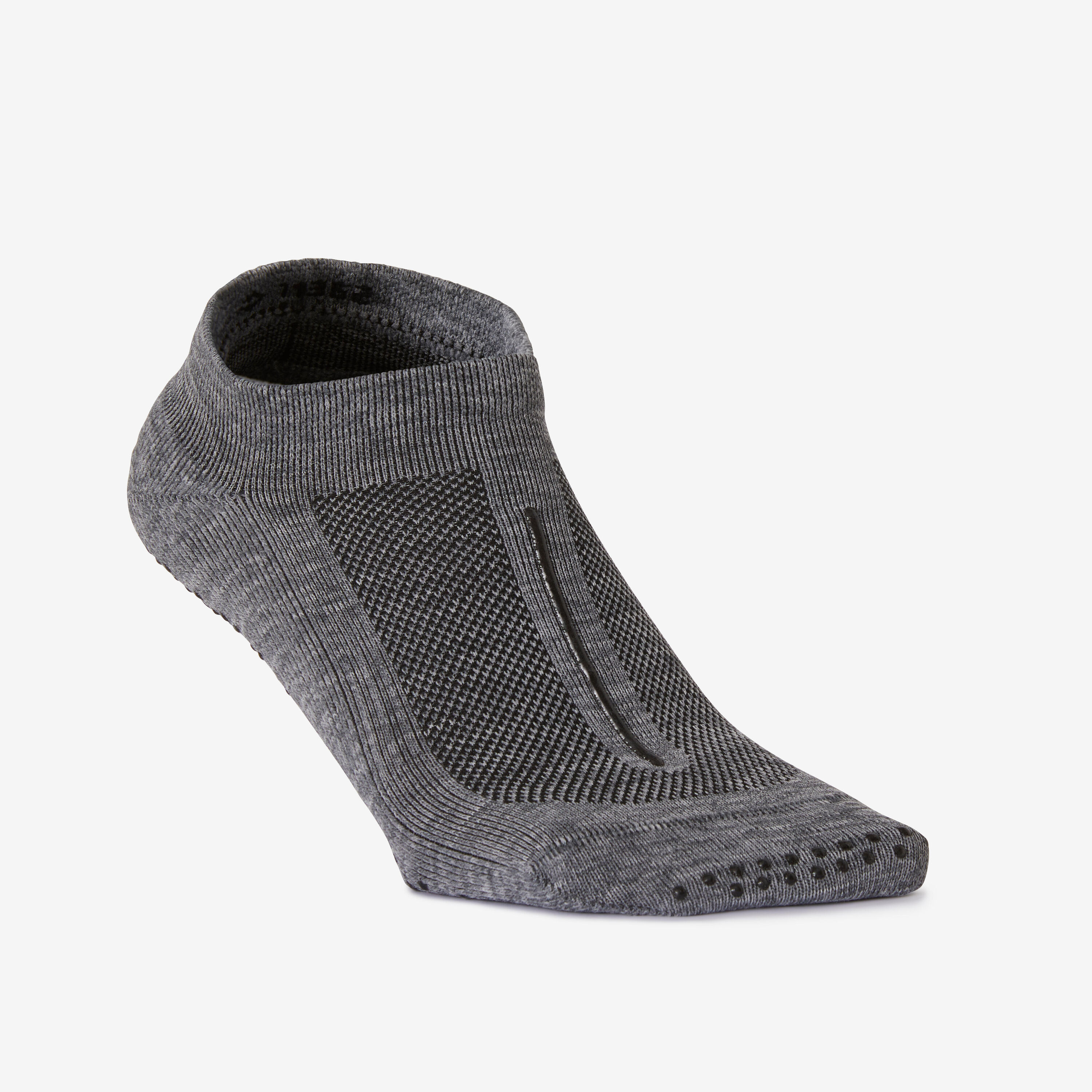 DOMYOS Women's Non-Slip Fitness Socks 500 - Grey
