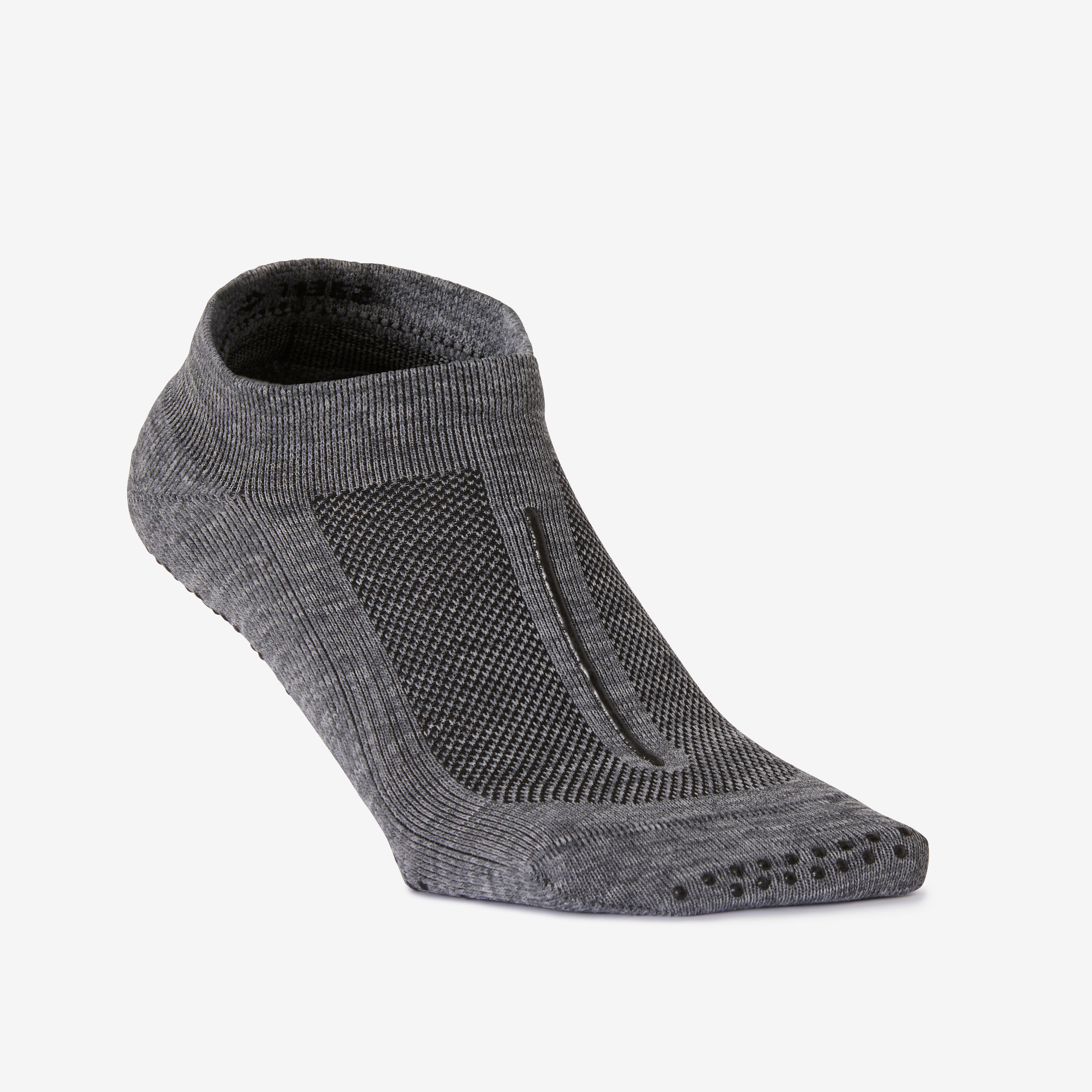 chaussettes antidérapantes fitness femme - 500 gris - domyos