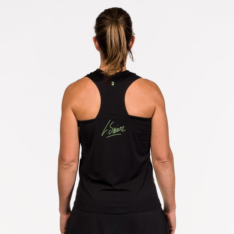 Camiseta de pádel sin mangas técnica Mujer- Kuikma Pro verde Lucía Sainz