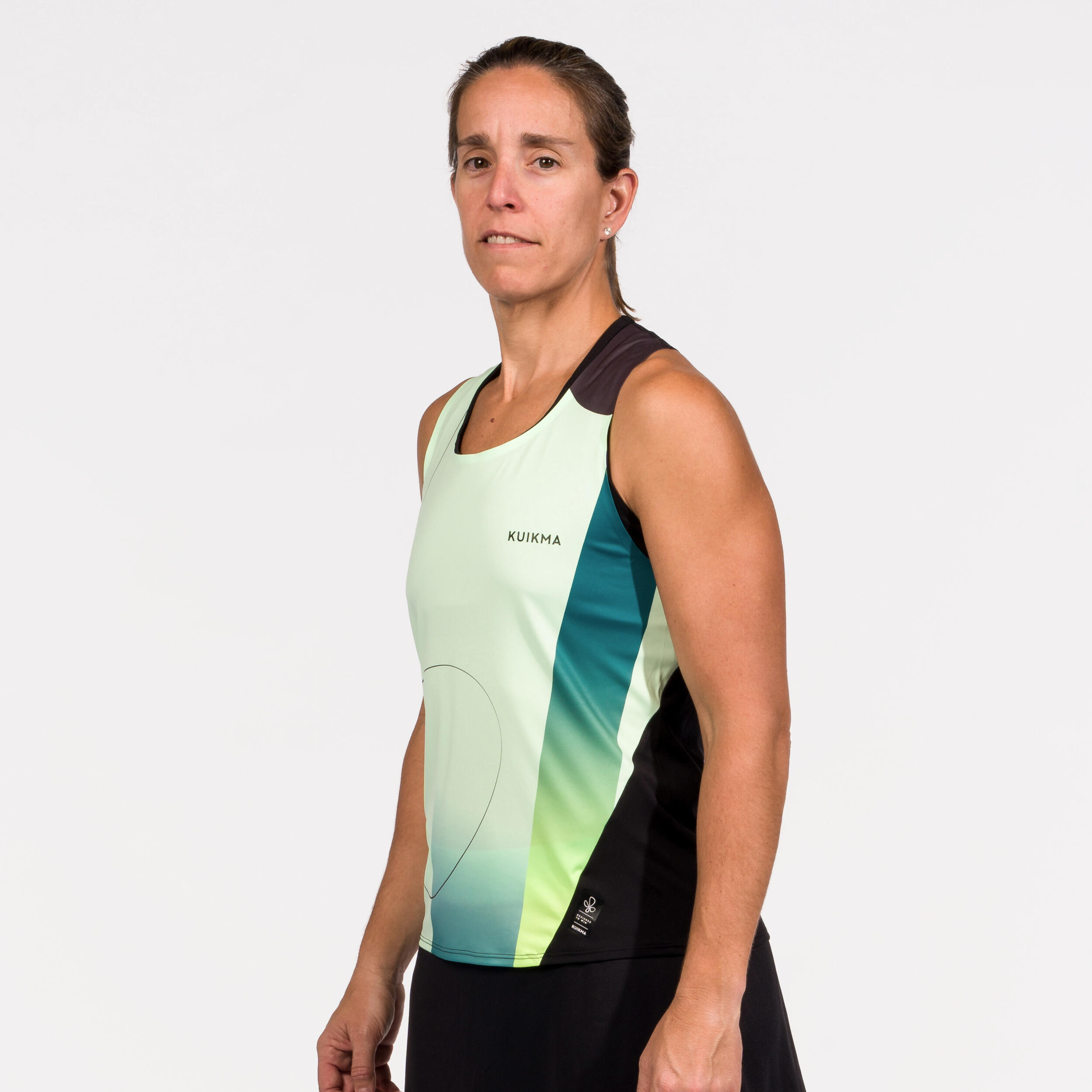 Women's Padel Technical Tank Top Kuikma Pro Lucia Sainz - Green 2/12