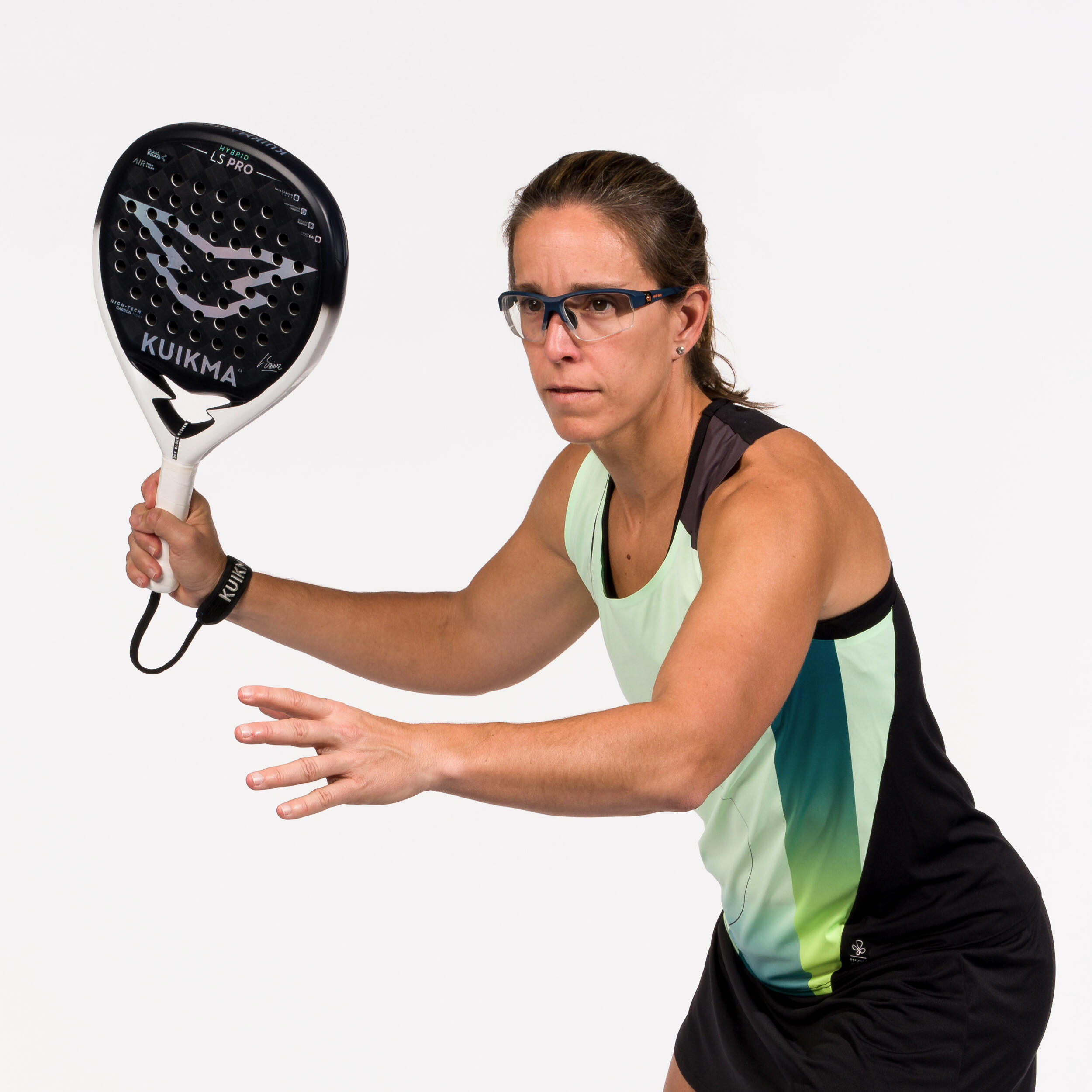 Débardeur de padel technique Femme- Kuikma Pro vert Lucia Sainz 12/15