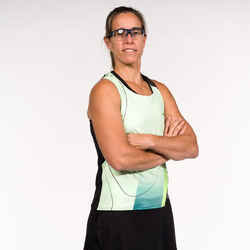 Women's Padel Technical Tank Top Kuikma Pro Lucia Sainz - Green