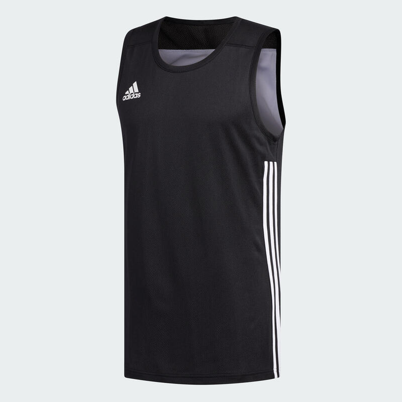 MAILLOT BASKETBALL SANS MANCHE 3G SPEED REVERSIBLE ADIDAS HOMME/FEMME NOIR/BLANC