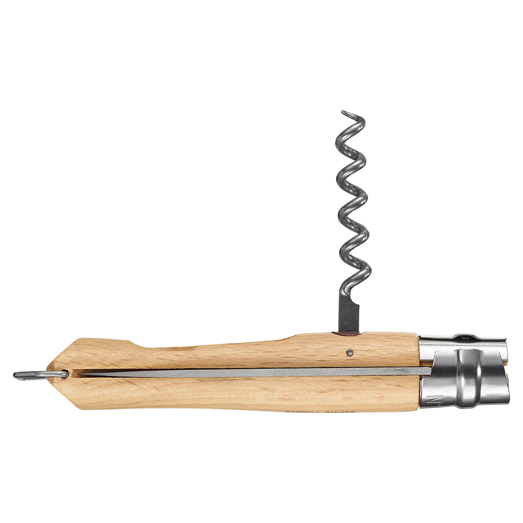 Couteau pliant inox 10 cm - Opinel n°10 tire-bouchon décapsuleur - OPINEL