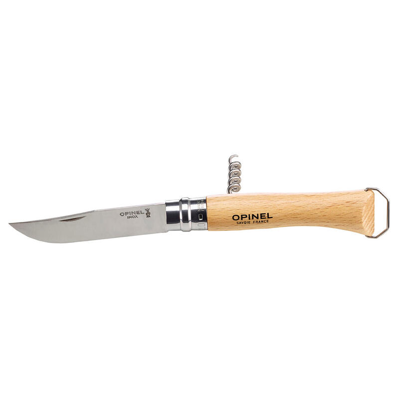 Navaja Caza Opinel N.° 10 Sacacorchos Abrebotellas Acero Inox. Plegable 10  cm