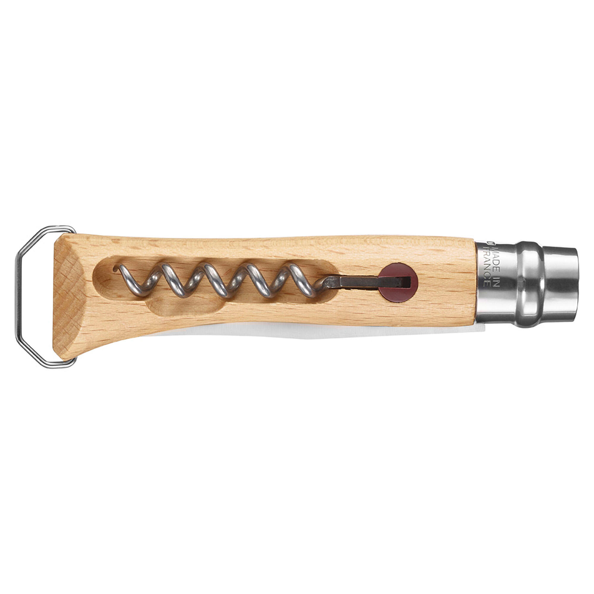 Couteau pliant inox 10 cm - Opinel n°10 tire-bouchon décapsuleur - OPINEL