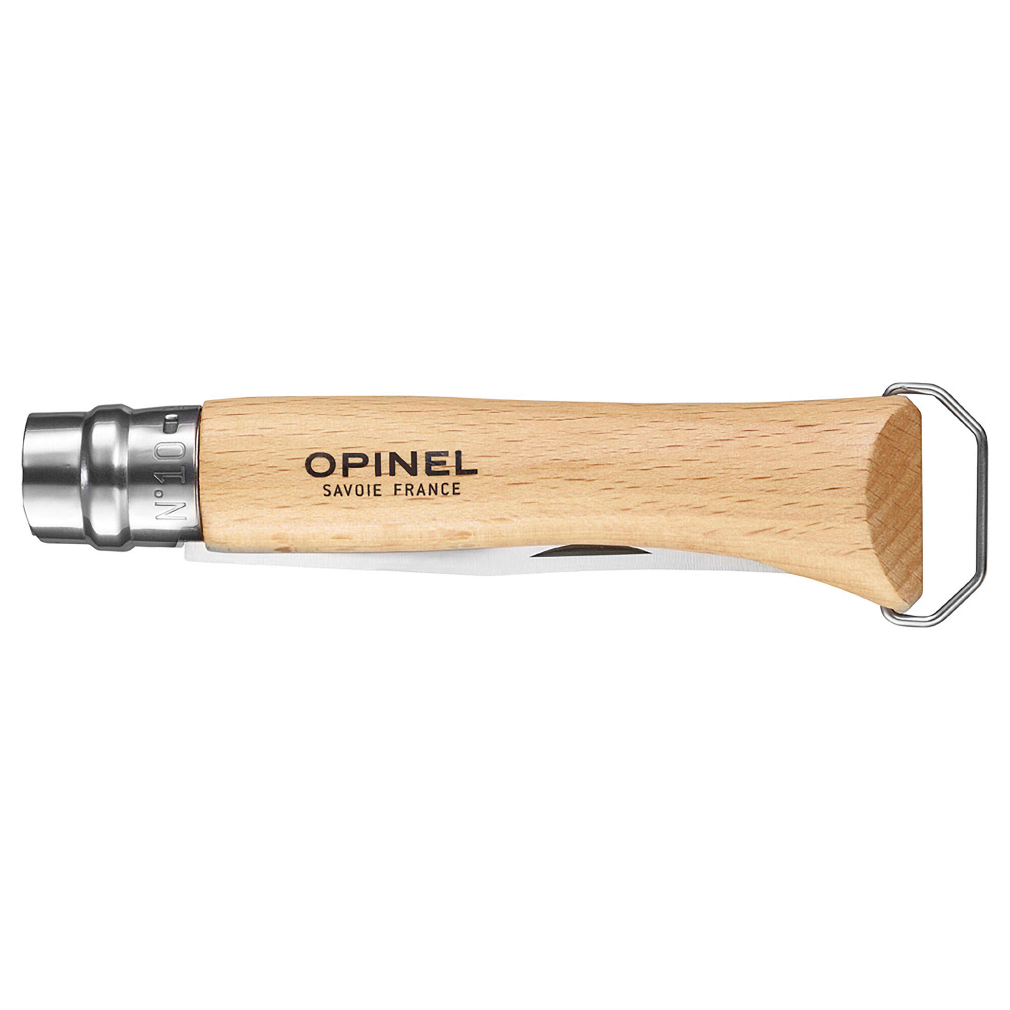 Couteau pliant inox 10 cm - Opinel n°10 tire-bouchon décapsuleur - OPINEL