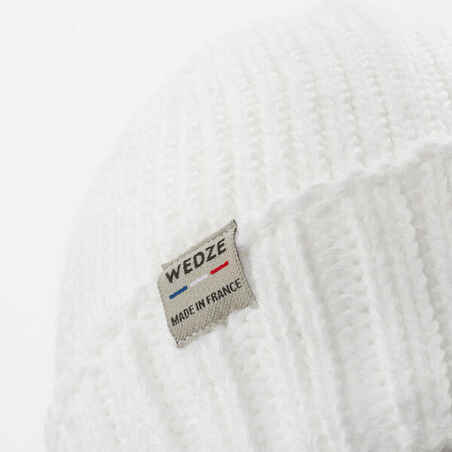 Suaugusiųjų slidinėjimo kepurė, pagaminta Prancūzijoje, balta
