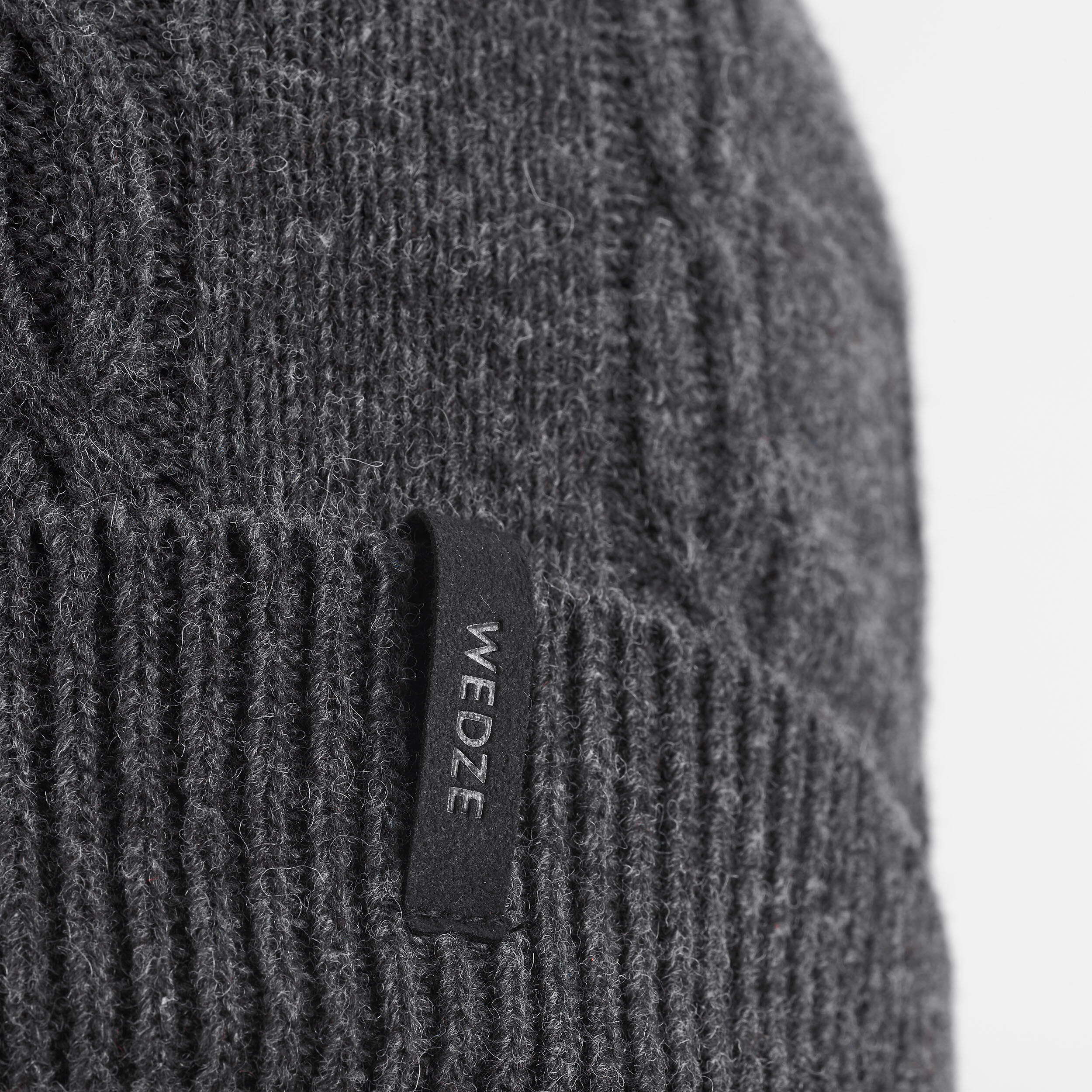 Bonnet de ski torsade laine adulte - gris 4/7