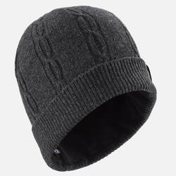 ADULT CABLE WOOL SKI HAT - GREY