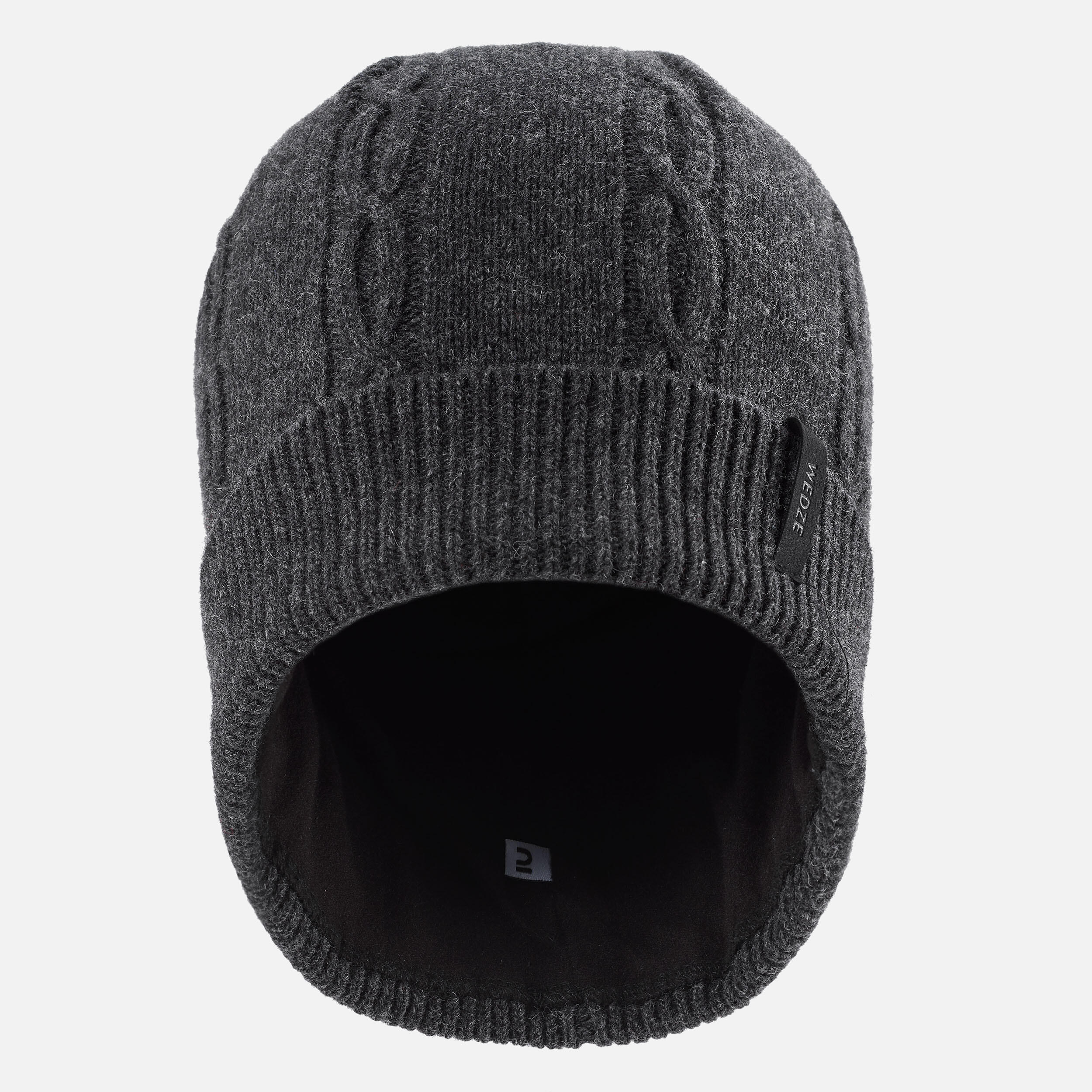 Bonnet de ski torsade laine adulte - gris 2/7