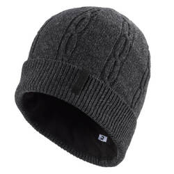 ADULT CABLE WOOL SKI HAT - GREY