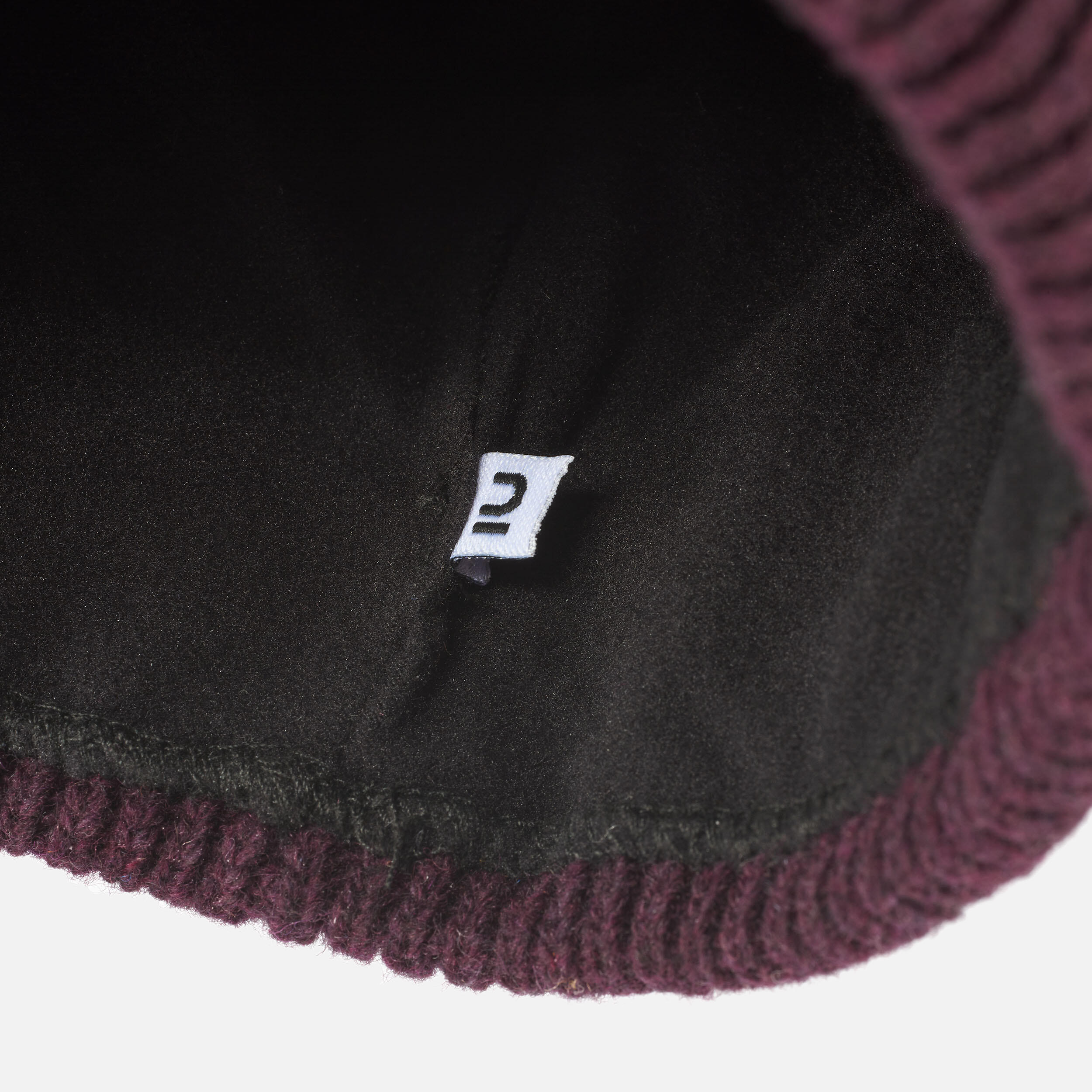 ADULT CABLE WOOL SKI HAT - BURGUNDY 7/7