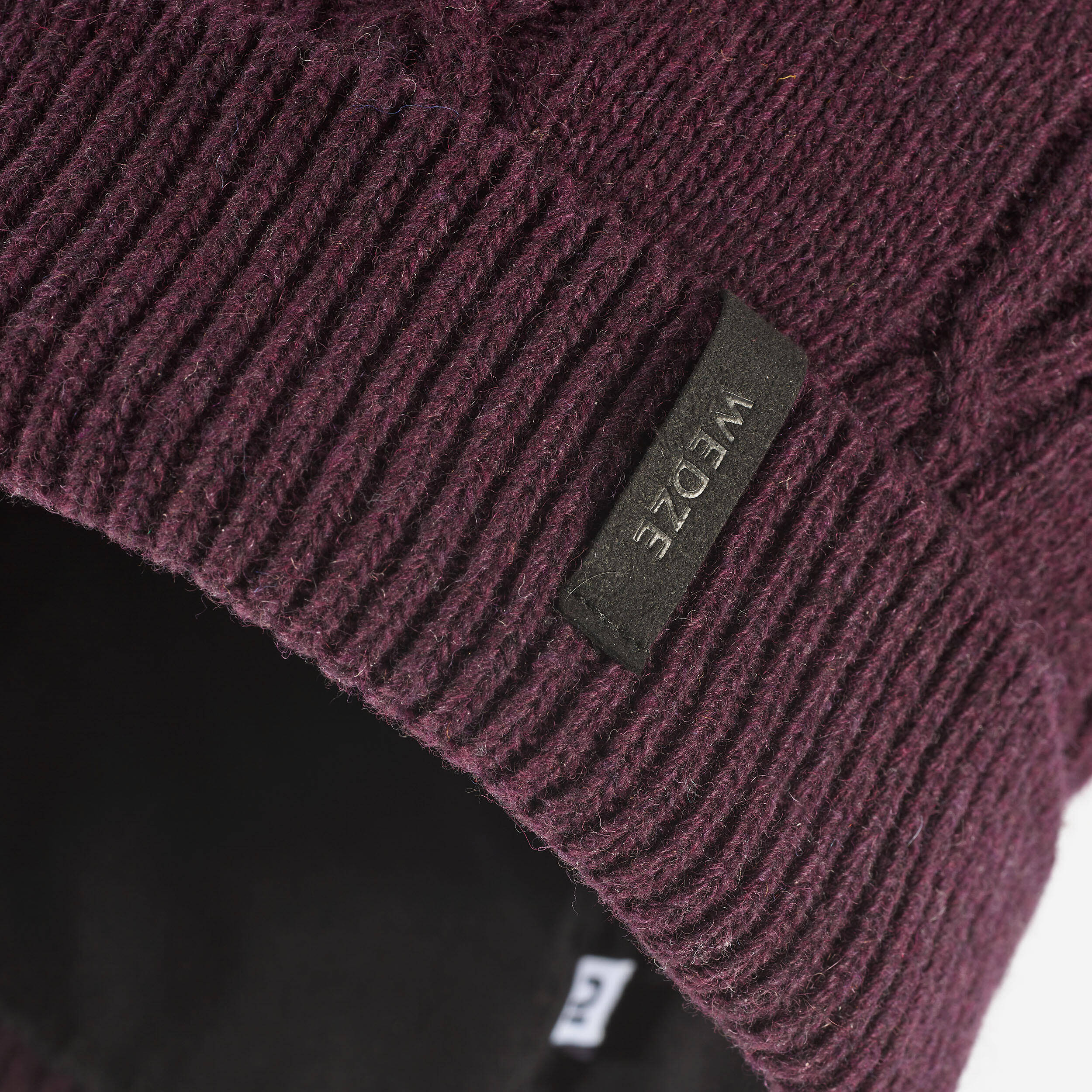 Adults' Wool Beanie Hat TORSADE 900 - Burgundy -  5
