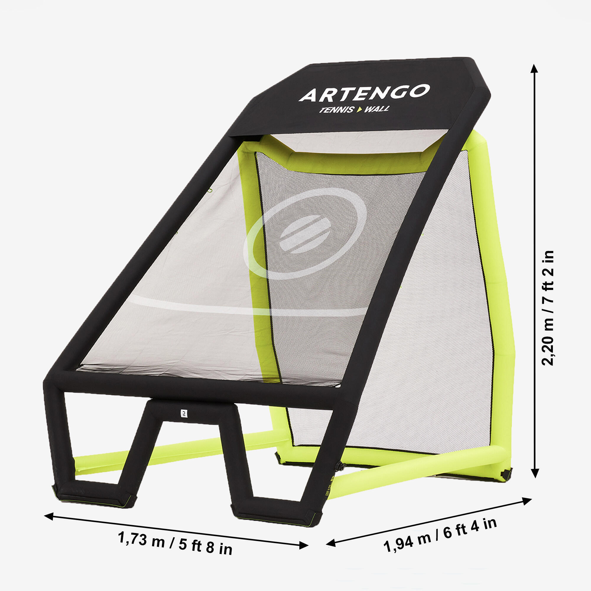 Compact Two-Sided Tennis Training Wall - Black/Yellow 2/10