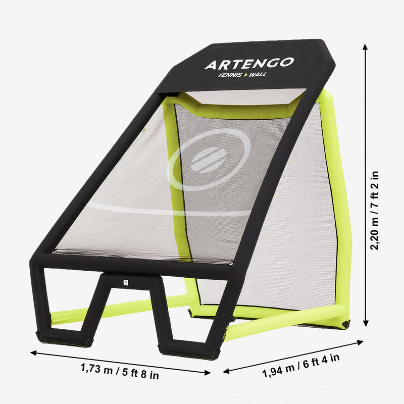Compact Two-Sided Tennis Training Wall - Black/Yellow