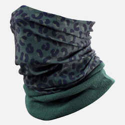 ADULT SKI NECK WARMER HUG - GREEN LEOPARD PRINT