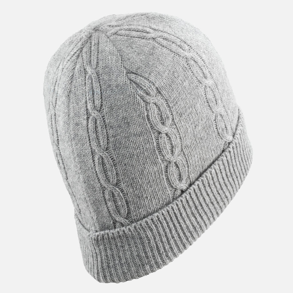 KIDS’ CABLE-KNIT SKI HAT GREY