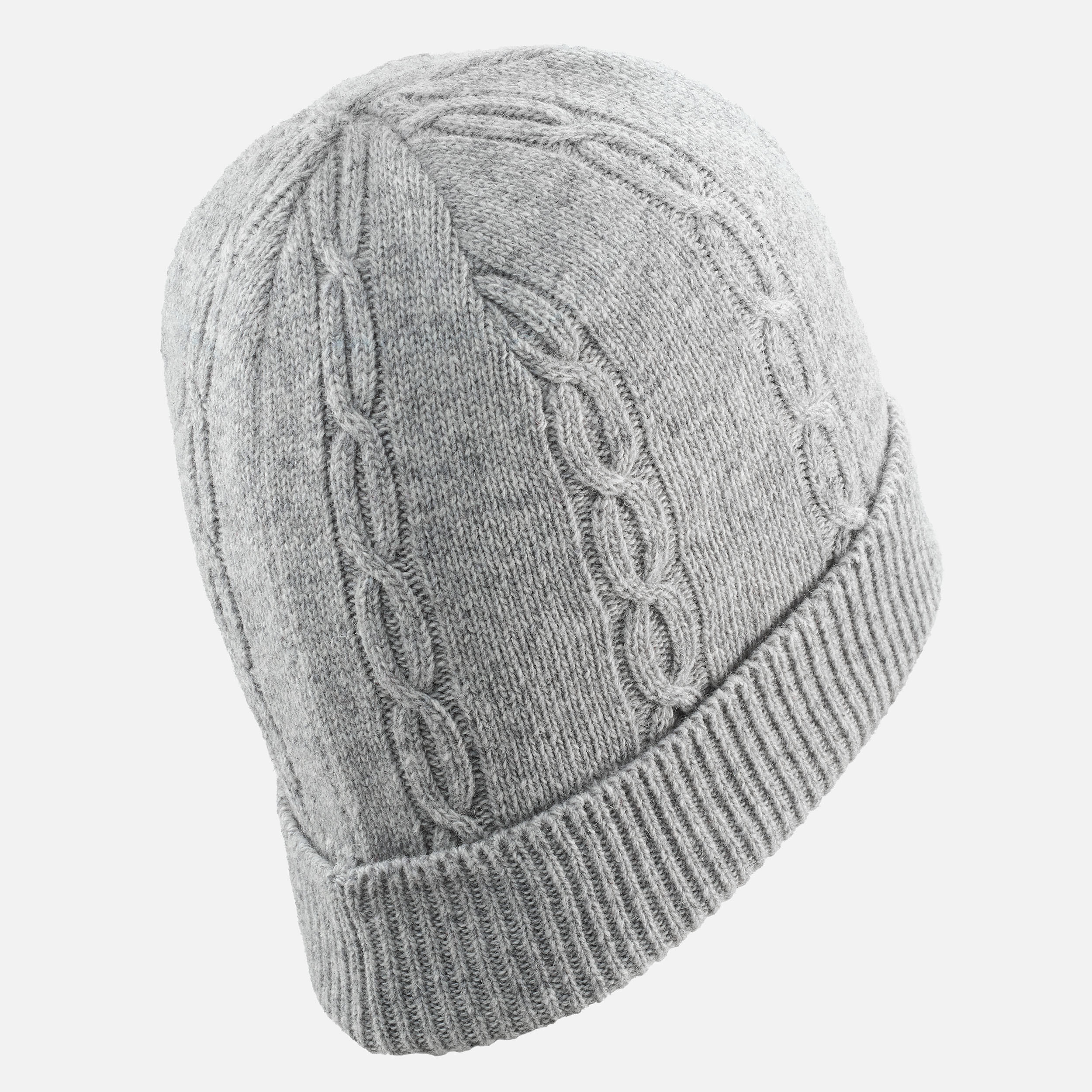 KIDS’ CABLE-KNIT SKI HAT GREY 14/15