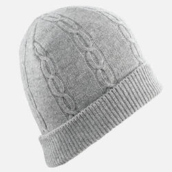 KIDS’ CABLE-KNIT SKI HAT GREY