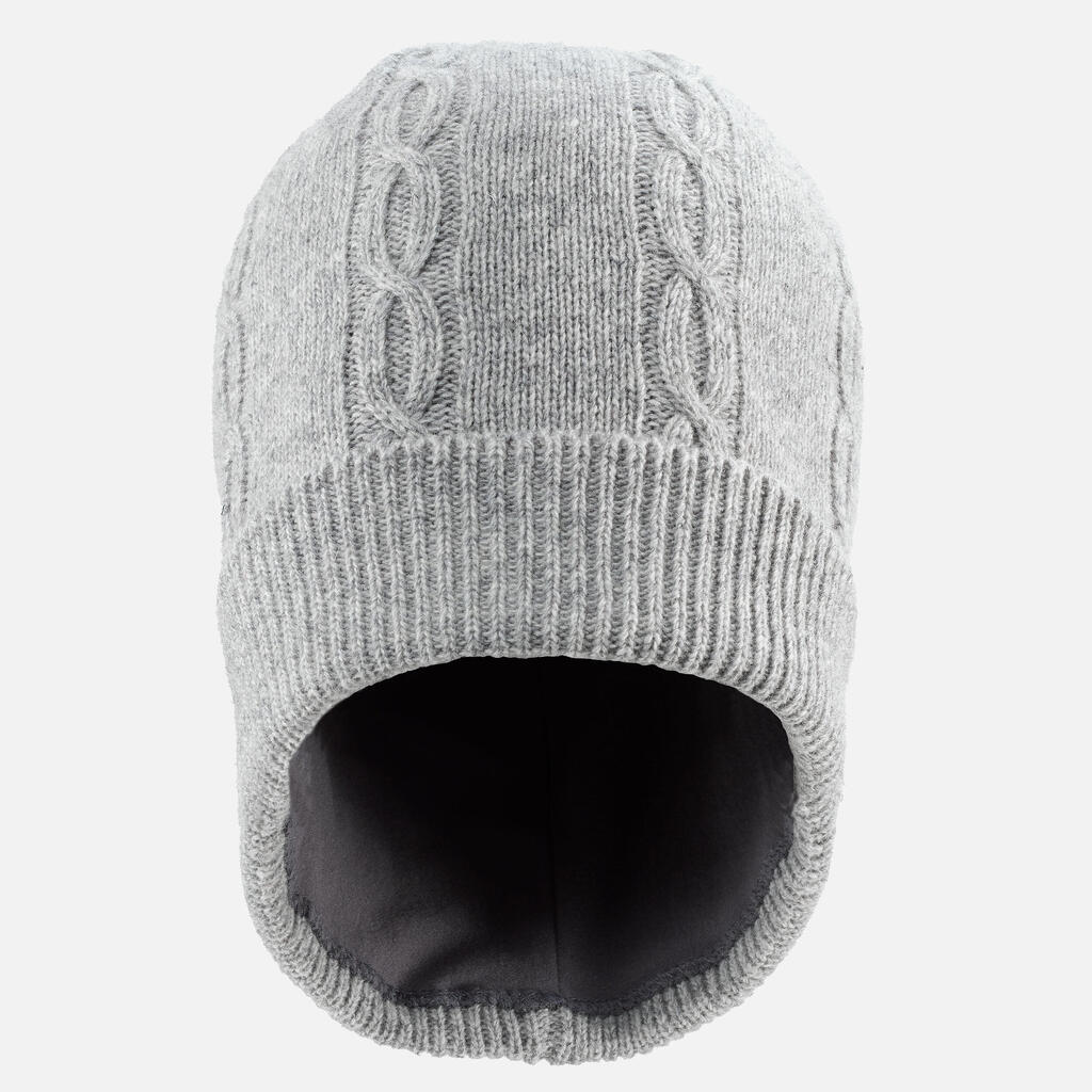 KIDS’ CABLE-KNIT SKI HAT GREY