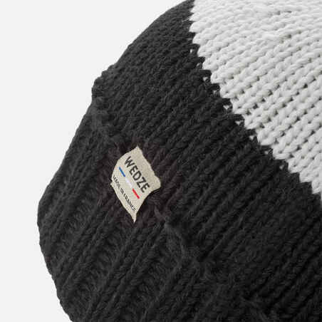 ADULT SKI HAT GRAND NORD MADE IN FRANCE - BLACK, WHITE