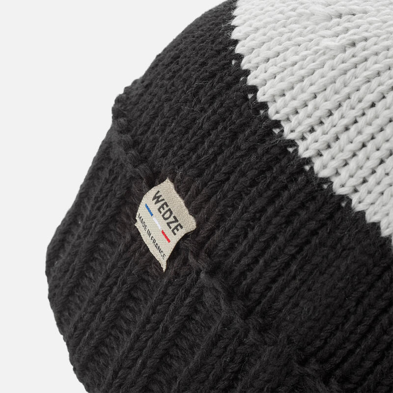 BONNET DE SKI GRAND NORD ADULTE MADE IN FRANCE - NOIR, BLANC