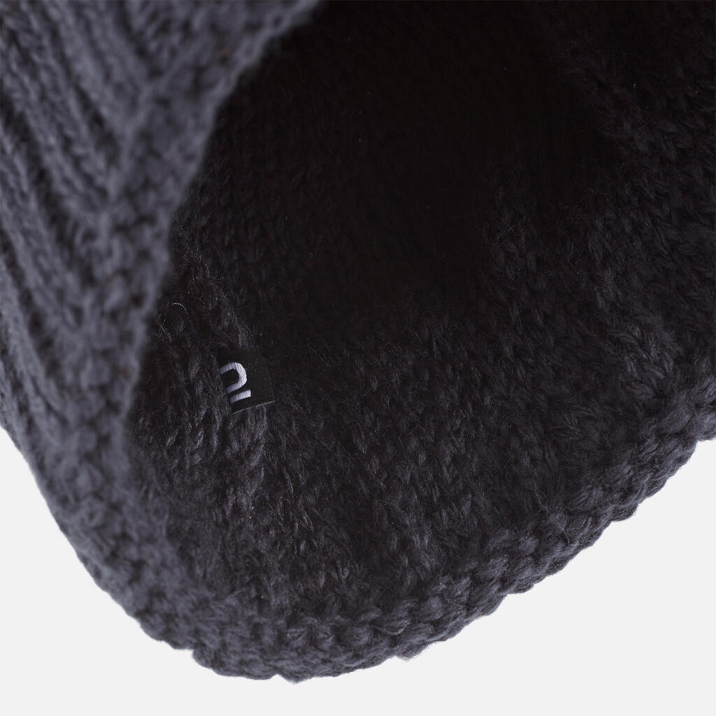 Pieaugušo slēpošanas cepure “Grand Nord”, ražota Francijā, melna/balta