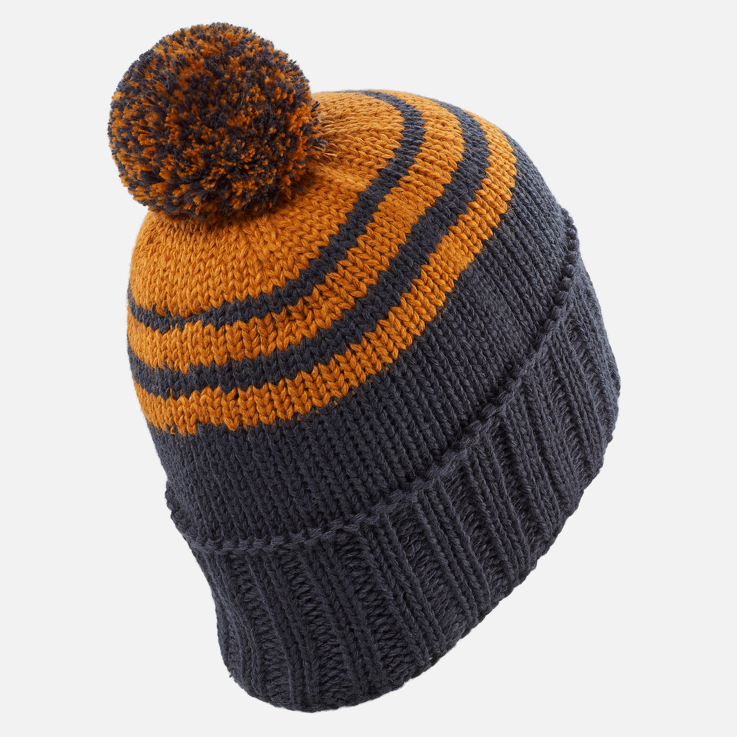 ADULT SKI HAT GRAND NORD MADE IN FRANCE - NAVY BLUE-OCHRE 7/8