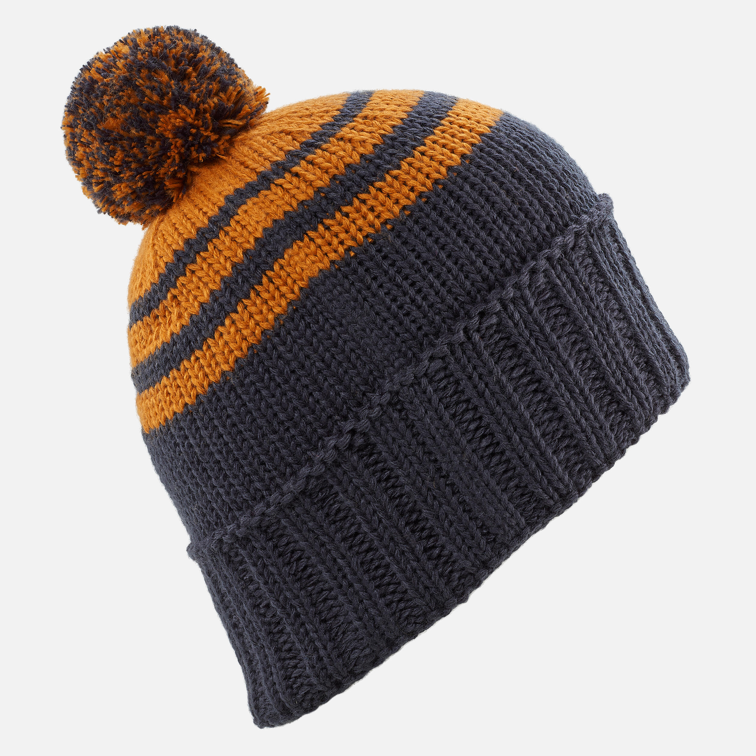 ADULT SKI HAT GRAND NORD MADE IN FRANCE - NAVY BLUE-OCHRE 6/8