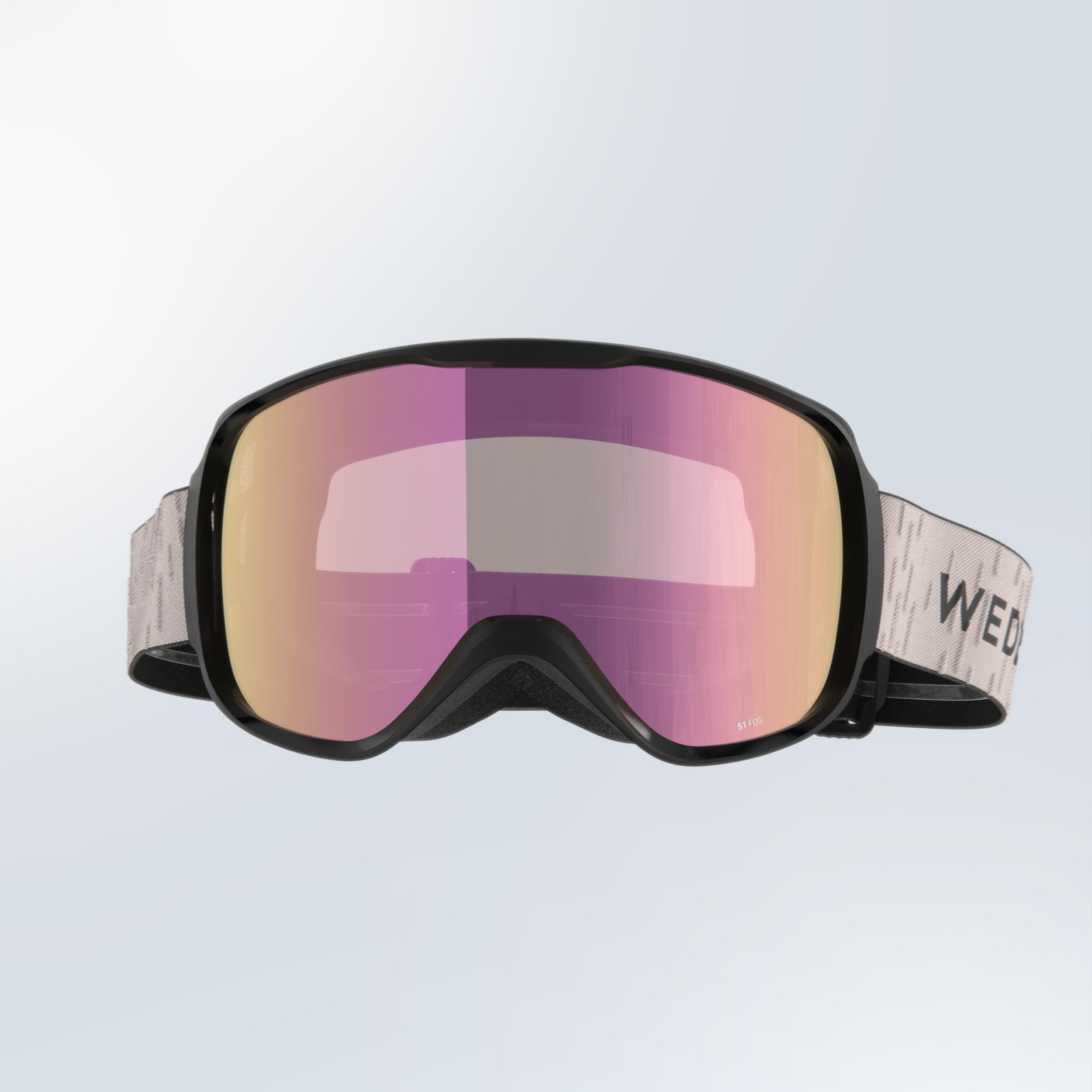 KIDS AND ADULT ALL-WEATHER SKI AND SNOWBOARD MASK - G 500 I - PINK 2/4