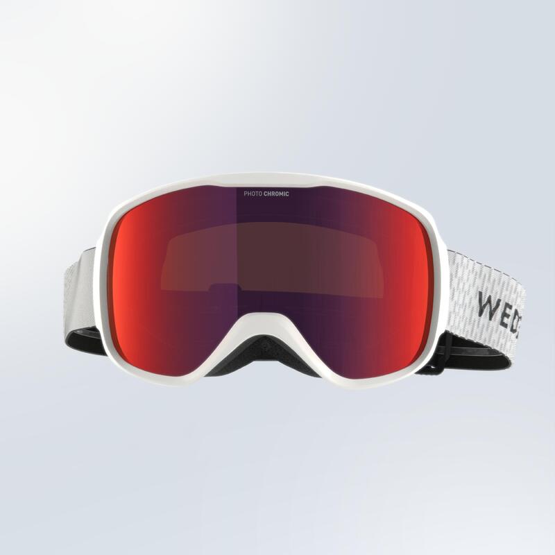 Skibrille Snowboardbrille Erwachsene/Kinder Allwetter photochrom - G 500 weiss 