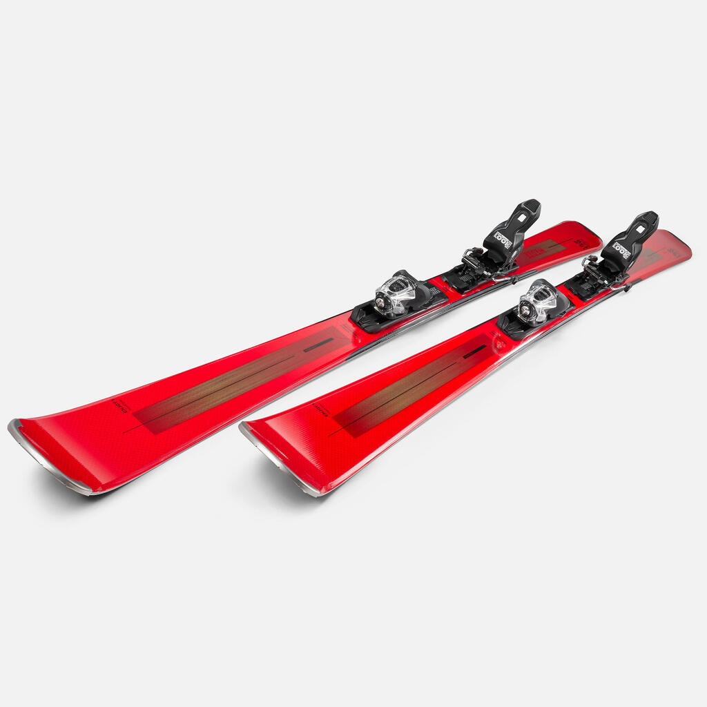 MEN'S DOWNHILL SKI WITH BINDINGS - BOOST 500 - RED