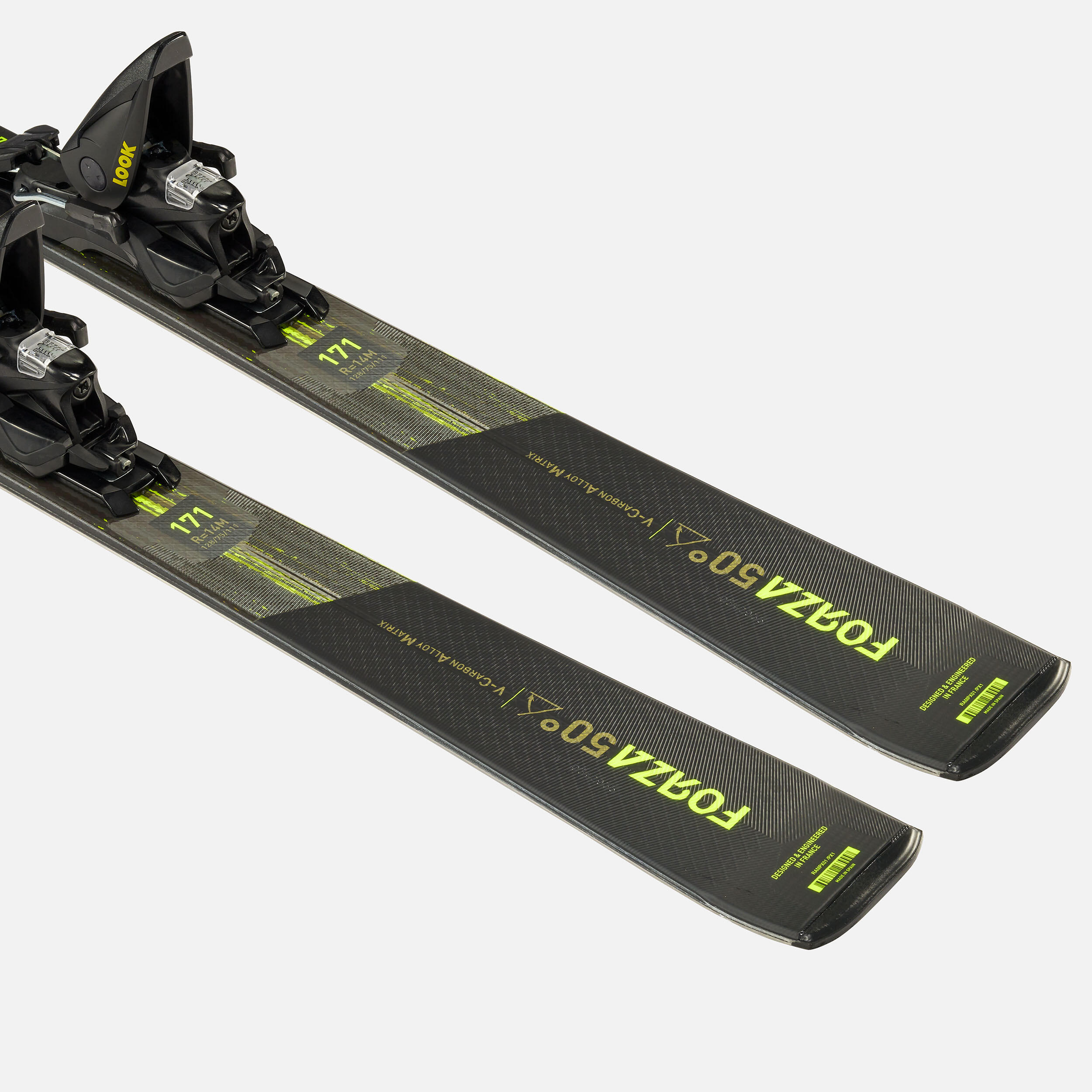 SKI ALPIN HOMME AVEC FIXATIONS -  ROSSIGNOL FORZA 128 50° - NOIR JAUNE 3/10