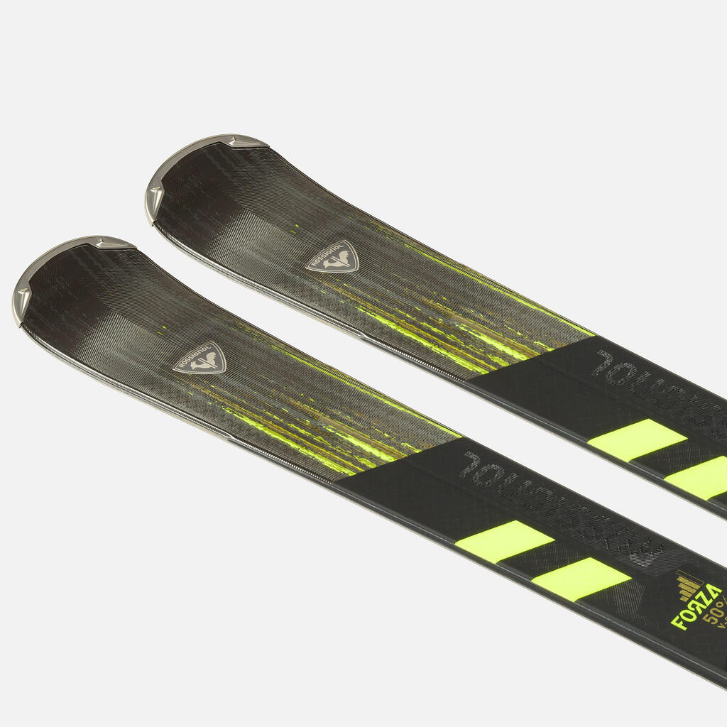 MEN'S DOWNHILL SKI WITH BINDINGS - ROSSIGNOL FORZA 128 50° - BLACK YELLOW