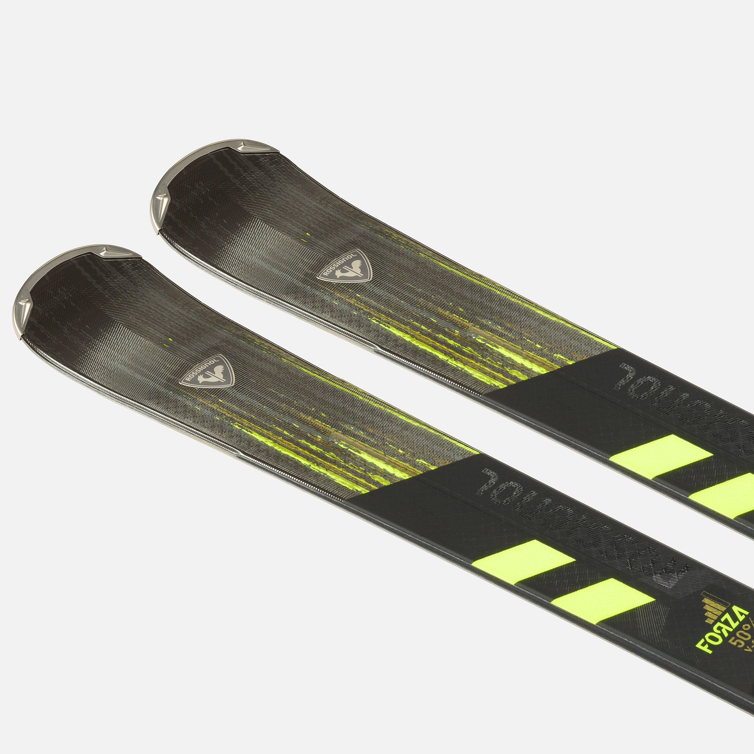 SKI ALPIN HOMME AVEC FIXATIONS -  ROSSIGNOL FORZA 128 50° - NOIR JAUNE 2/10