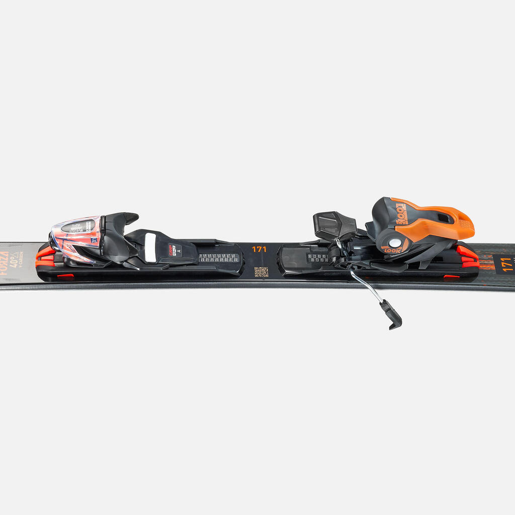 MEN'S DOWNHILL SKI WITH BINDINGS -ROSSIGNOL FORZA 128 40° - BLACK ORANGE