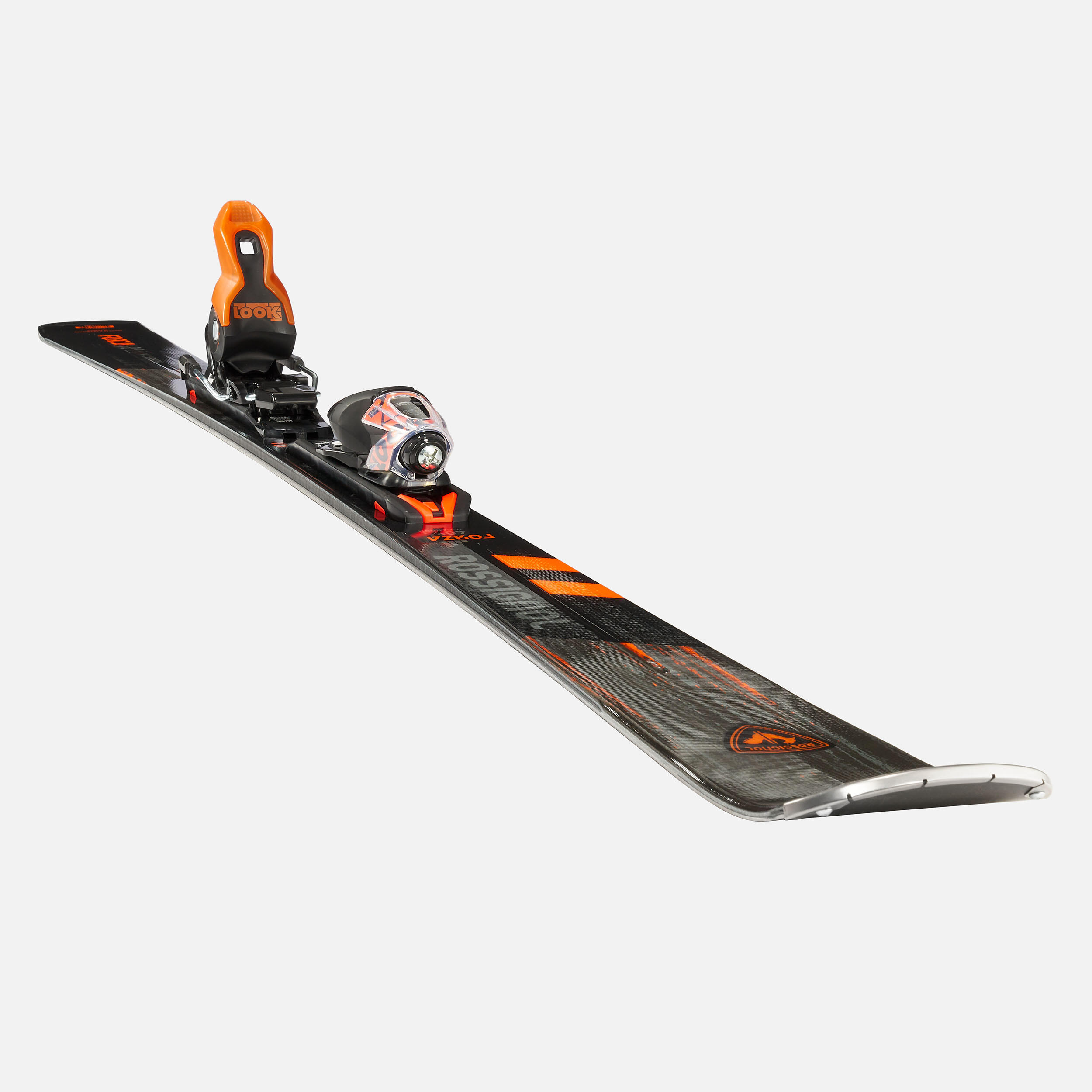 MEN'S DOWNHILL SKI WITH BINDINGS -ROSSIGNOL FORZA 128 40° - BLACK ORANGE 5/10