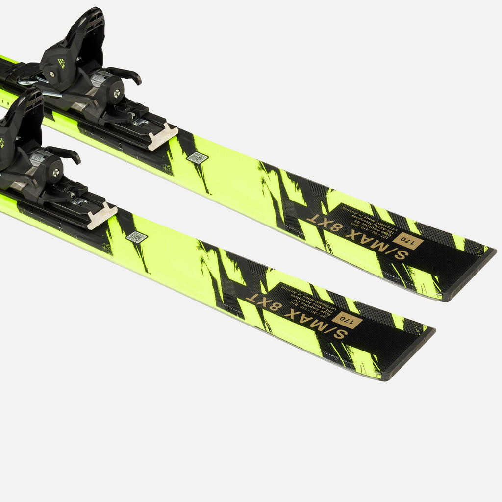 Pánske zjazdové lyže XMAS 8 XT s viazaním čierno-žlté