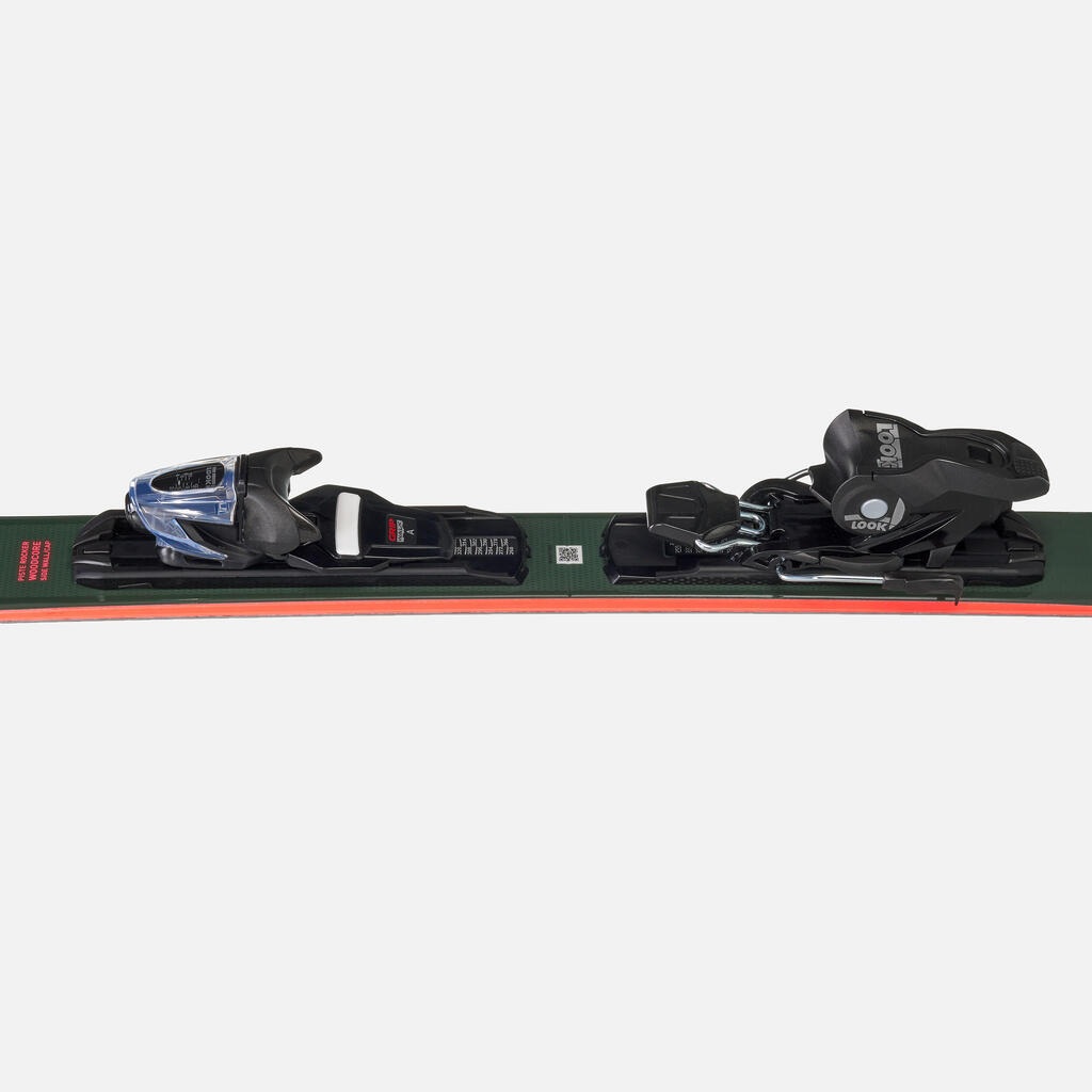 Kaki-roze muške skije s vezovima DOWNHILL BOOST 580