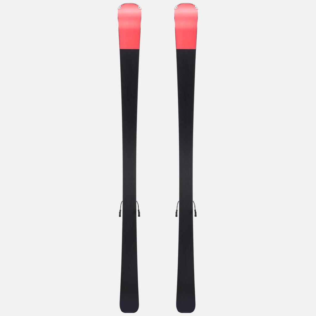 Kaki-roze muške skije s vezovima DOWNHILL BOOST 580