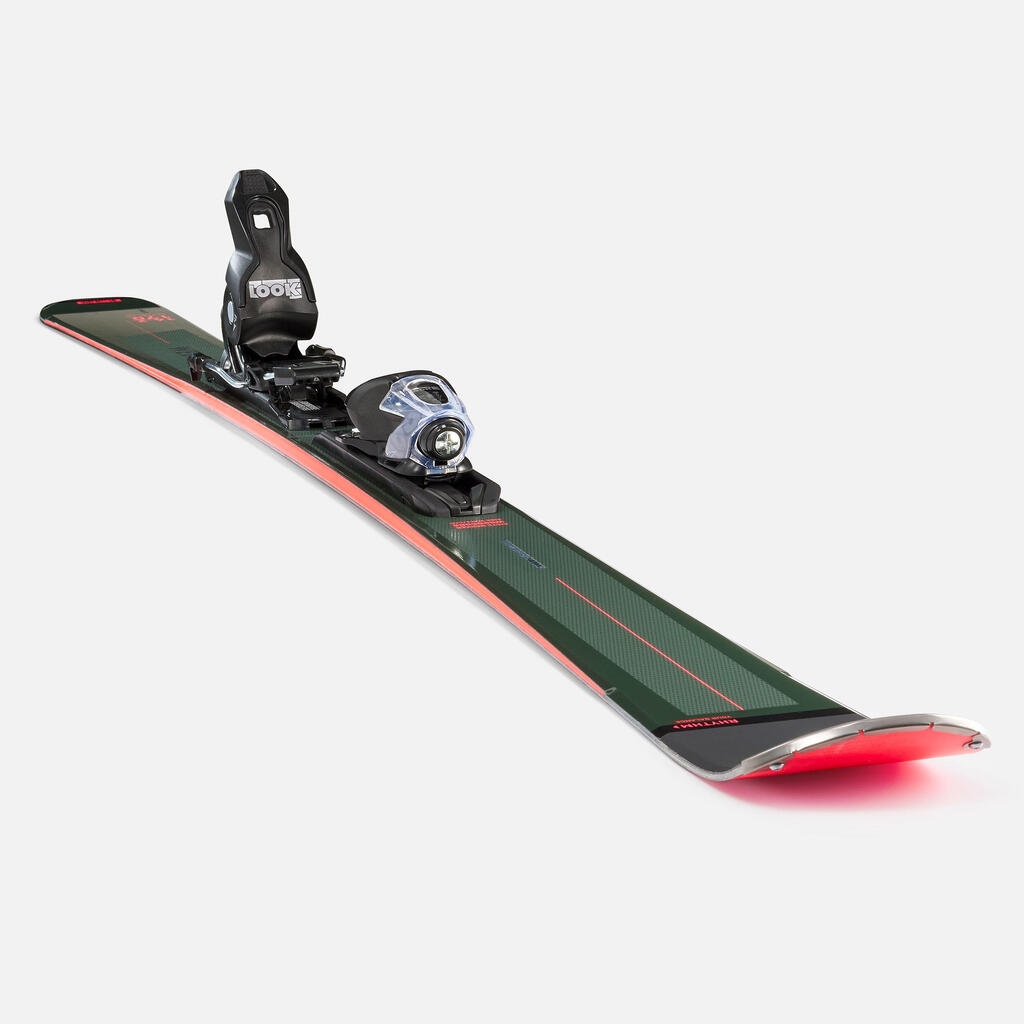 MEN'S DOWNHILL SKI WITH BINDINGS - BOOST 580 - KHAKI PINK