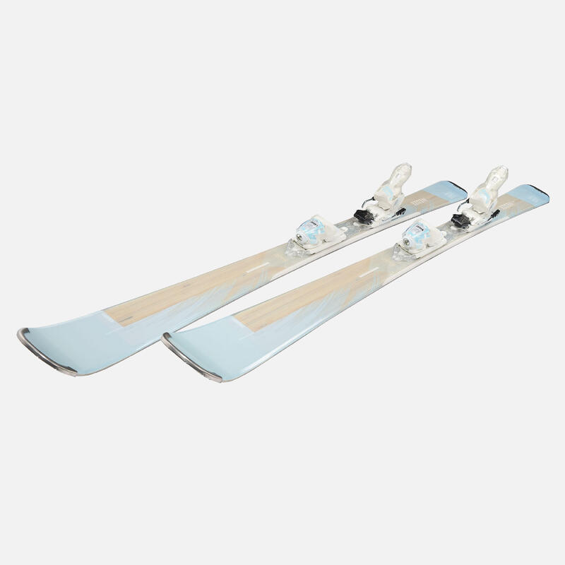 WOMEN'S DOWNHILL SKIS WITH BINDINGS - BOOST 500 - BLUE 