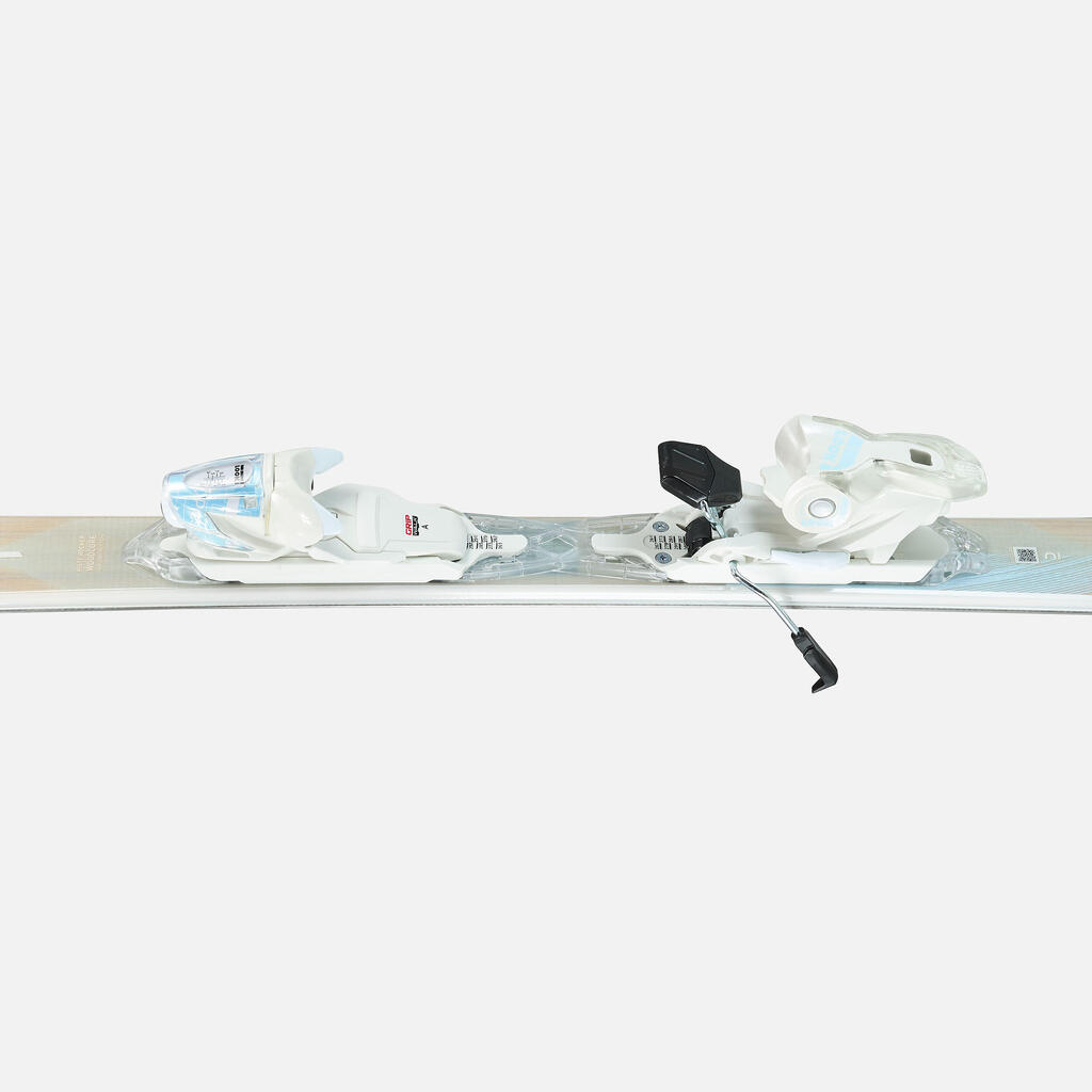 WOMEN'S ALPINE SKIS WITH BINDING - BOOST 500 - BLUE GREEN