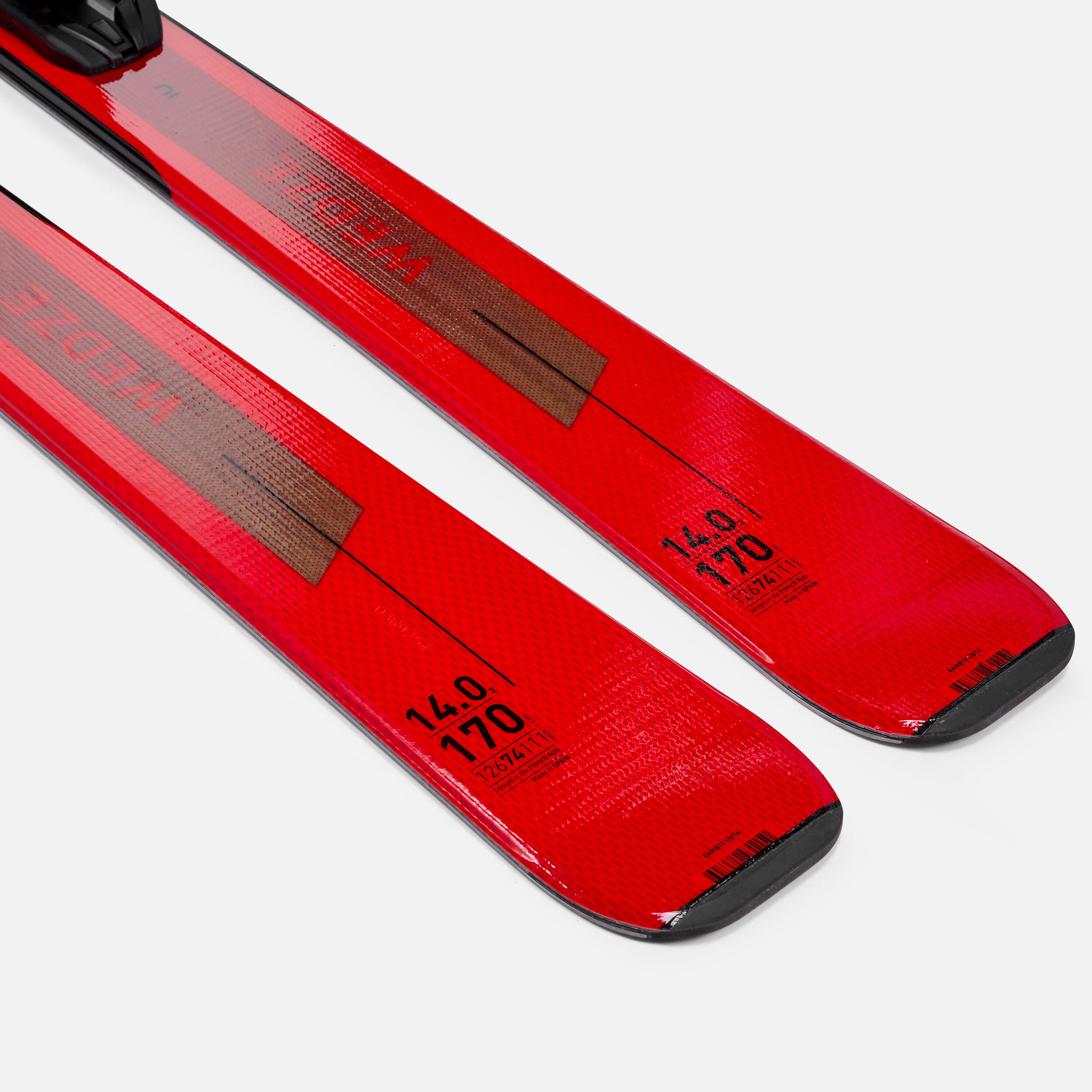 MEN'S DOWNHILL SKI WITH BINDINGS - BOOST 500 - RED 3/12