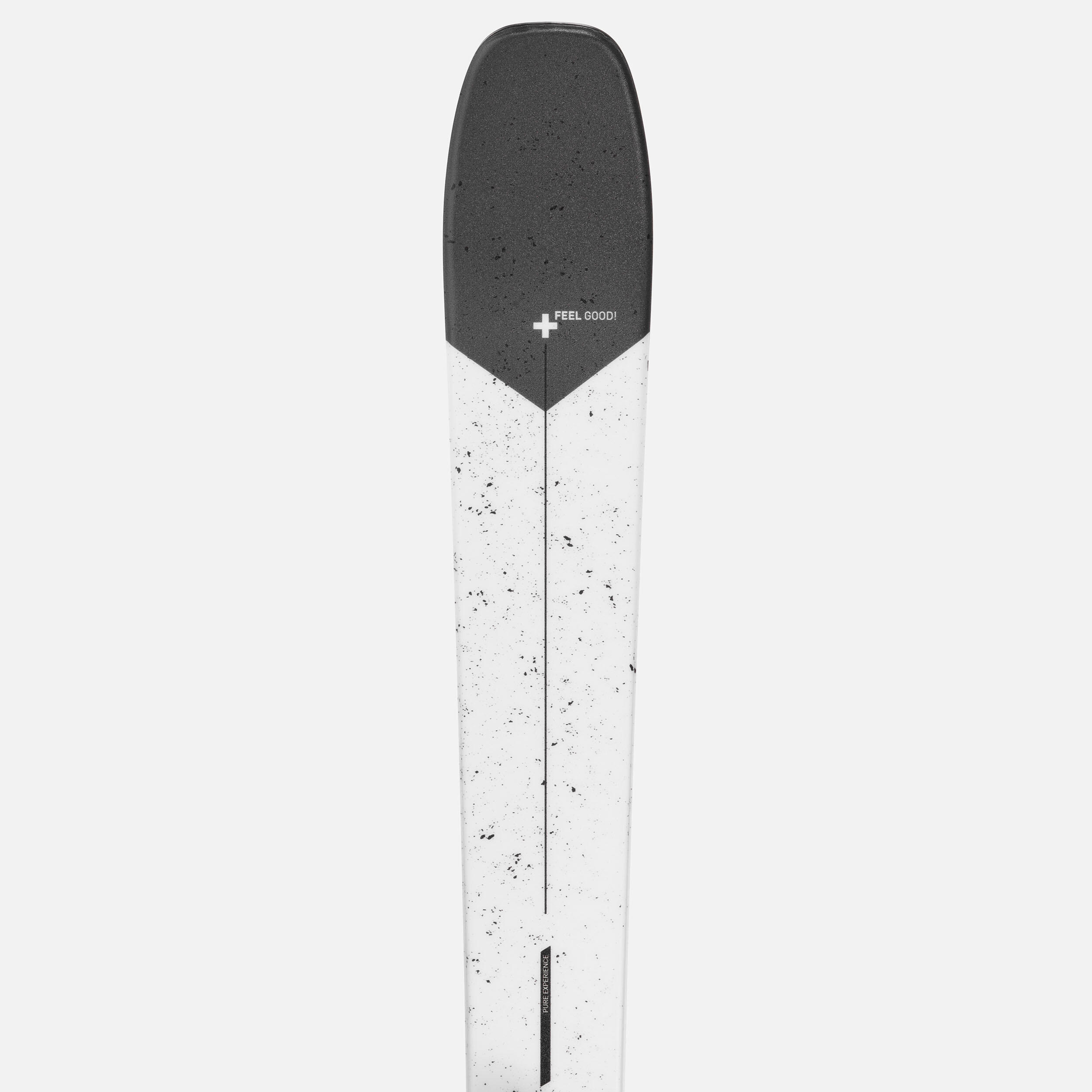 MEN'S DOWNHILL SKI WITH BINDINGS - CROSS 150+ - BLACK WHITE 7/11